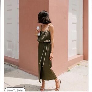ANTONIO MELANI Olive Satin Dress
